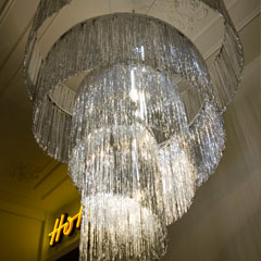 Sofiensäle Vienna, 2013, Untitled, 150x100x100cm, iron, plastic foil, various luminous elements,cables, 2013